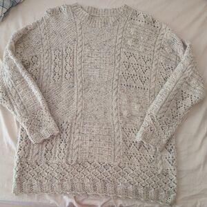 Vintage 90s Express Crochet Cable Knit Sweater